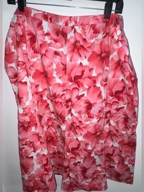 Maggie Barnes Pink and Red Floral Skirt